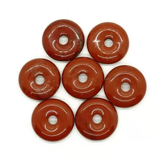 Pandantiv piatra pi donut jasp rosu 25mm