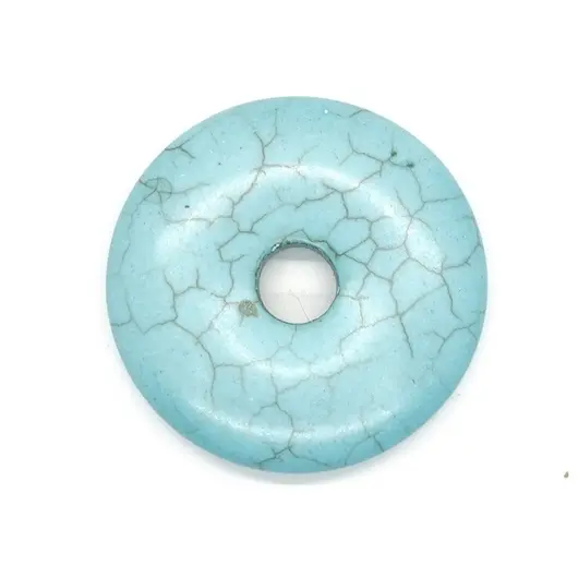 Pandantiv piatra pi donut turcoaz 43mm