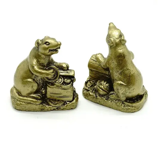 Statueta Feng Shui Sobolan cu cufarul bogatiei si broasca - 6cm