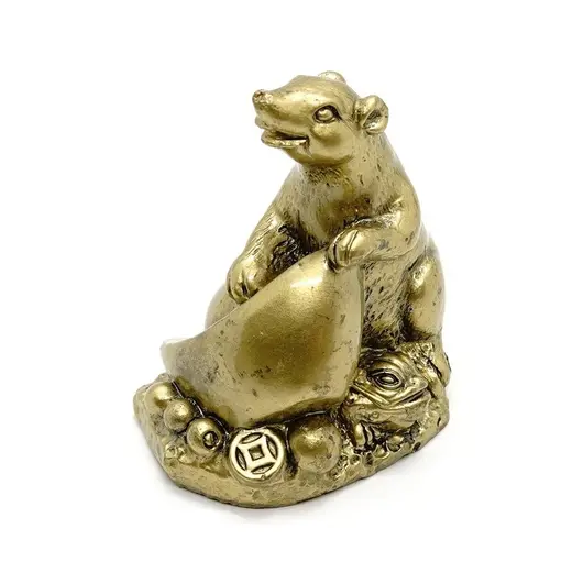 Statueta Feng Shui Sobolan cu pepita si broasca - 6cm