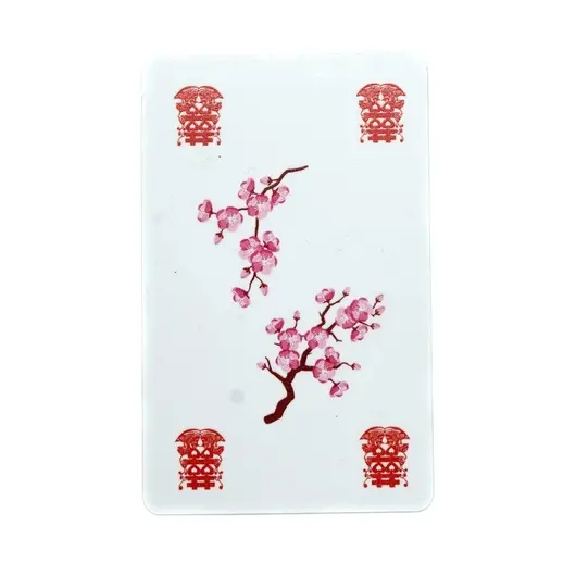 Card Feng Shui din plastic Amuleta Dubla Fericire si Floare de Prun