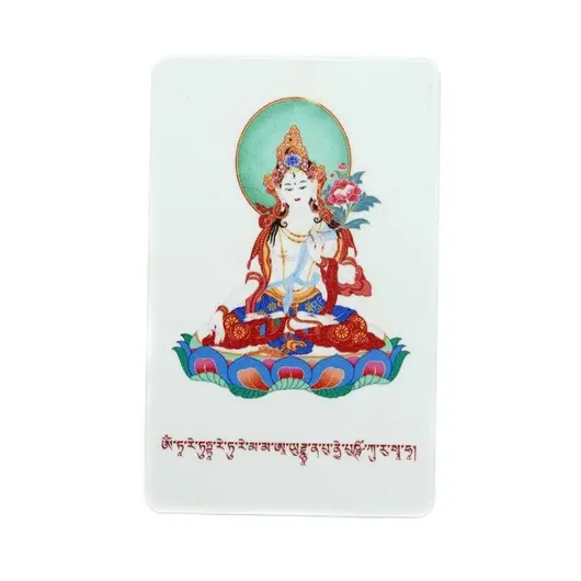 Card Feng Shui din plastic Amuleta Tara alba