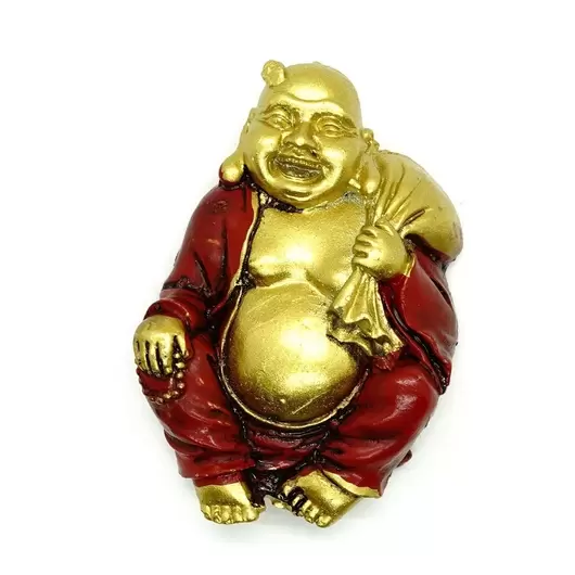 Magnet din rasina Buddha vesel cu sac de bani 7cm