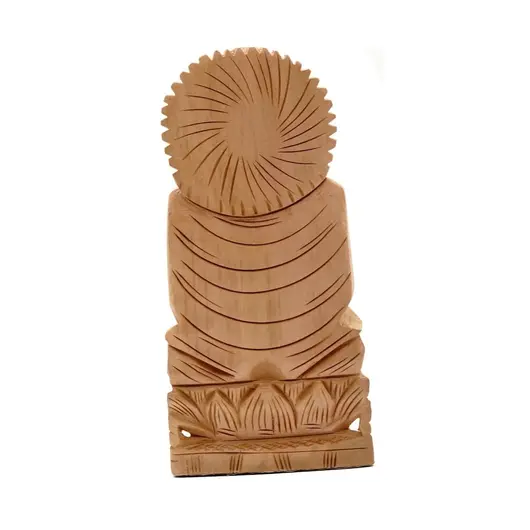 Statueta Feng Shui Buddha din lemn - Abhayamudra - 13cm