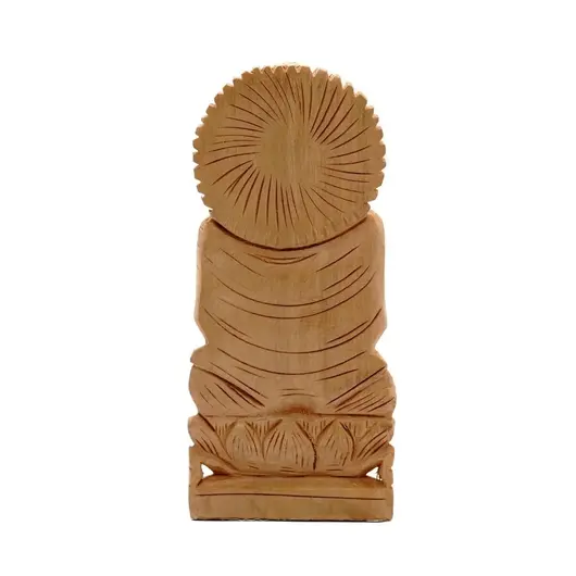 Statueta Feng Shui Buddha in meditatie, din lemn - 13cm