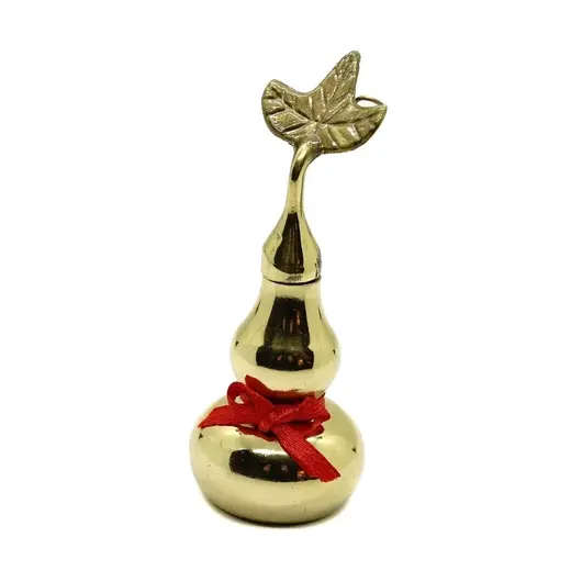 Statueta Feng Shui Wu Lou auriu cu frunza, mic - 8cm