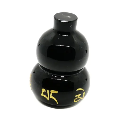 Statueta Feng Shui Wu Lou din obsidian cu simboluri, mic - 7,6cm