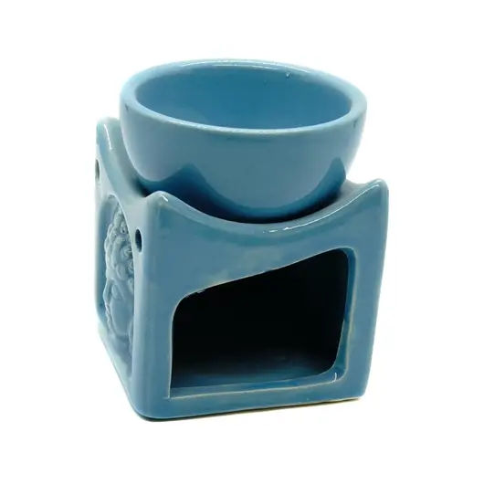 Vas aromaterapie din ceramica, Buddha albastru 8,2cm