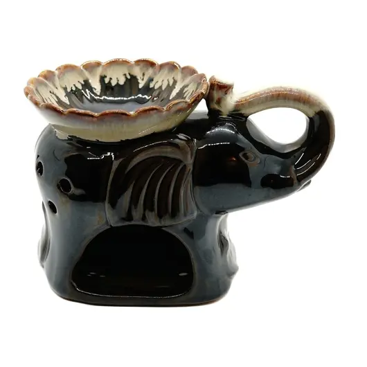 Vas aromaterapie din ceramica, elefant cu trompa ridicata, model 3