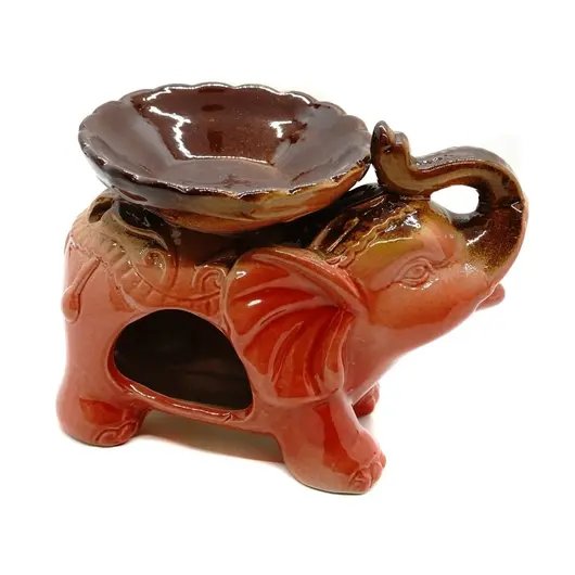 Vas aromaterapie din ceramica, elefant cu trompa ridicata, model 5