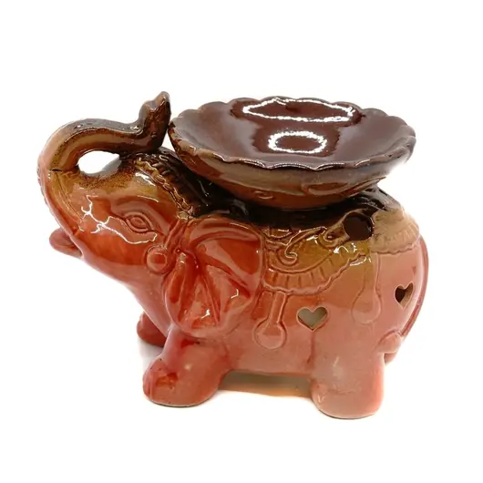 Vas aromaterapie din ceramica, elefant cu trompa ridicata, model 5