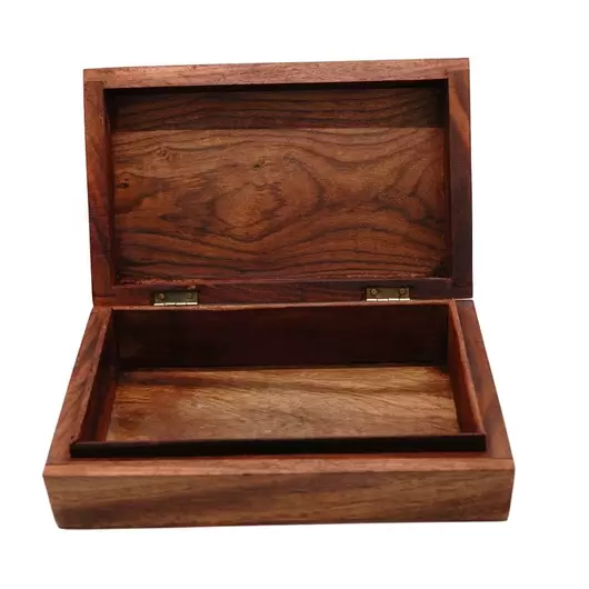 Cutie din lemn gravata cu model Pomul vietii 20cm