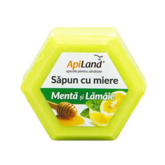 Sapun natural cu Miere, Menta si Lamaie, ApiLand, 100g