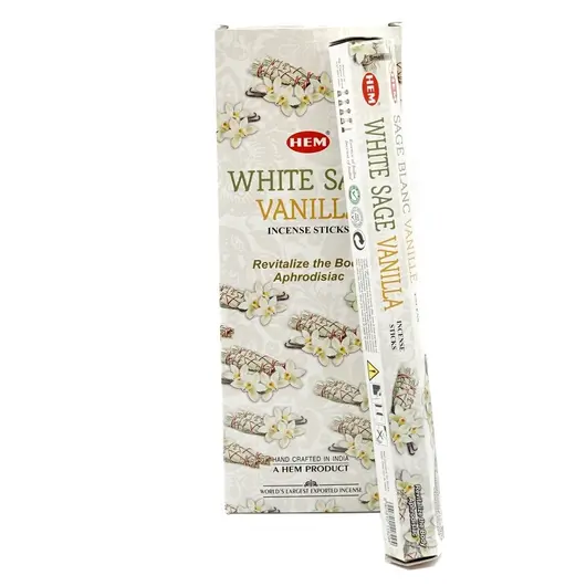 Betisoare parfumate HEM White Sage Vanilla 20 buc