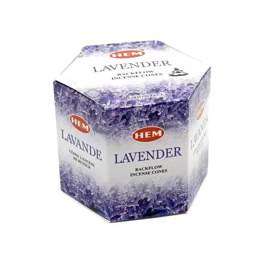 Conuri parfumate HEM Lavender, backflow - 40 buc