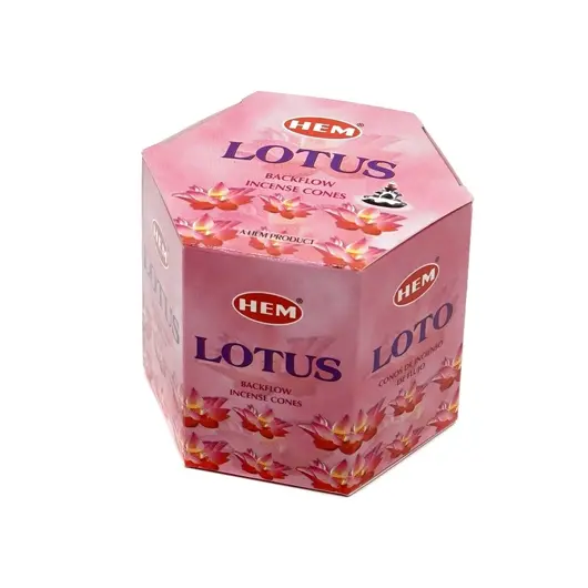 Conuri parfumate HEM Lotus, backflow - 40 buc