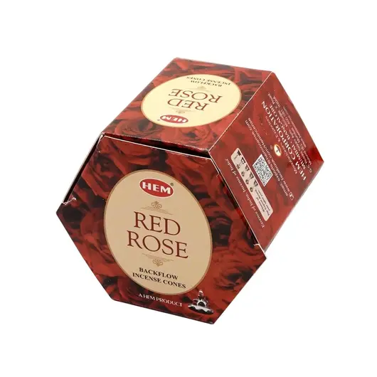 Conuri parfumate HEM Red Rose, backflow - 40 buc