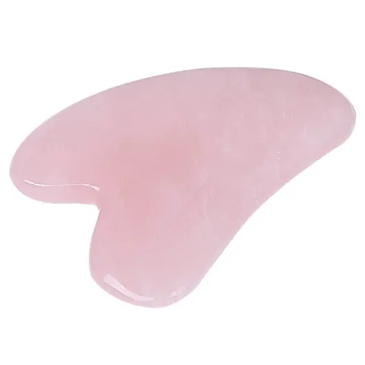 Piatra Gua Sha din Cuart roz pentru masaj - 8cm, model 1