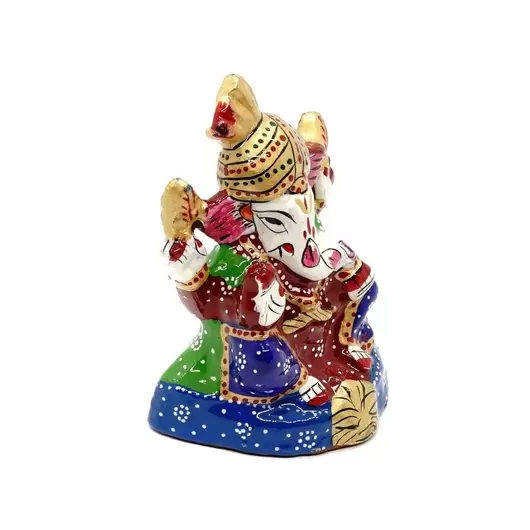 Statueta Ganesh multicolor, metal emailat, 8cm - model 2