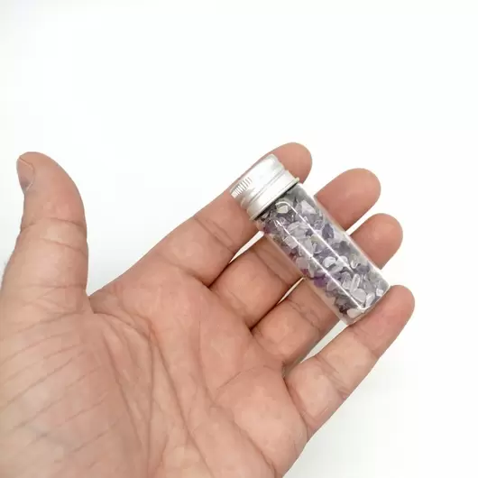 Sticla cu cristale naturale de ametist, mica - 6cm