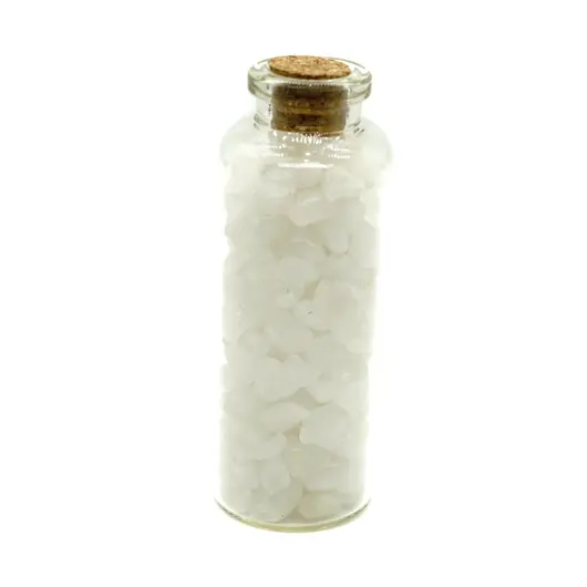 Sticla cu cristale naturale de cuart alb laptos, medie - 8cm