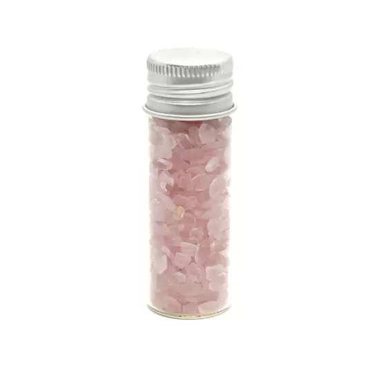 Sticla cu cristale naturale de cuart roz, mica - 6cm