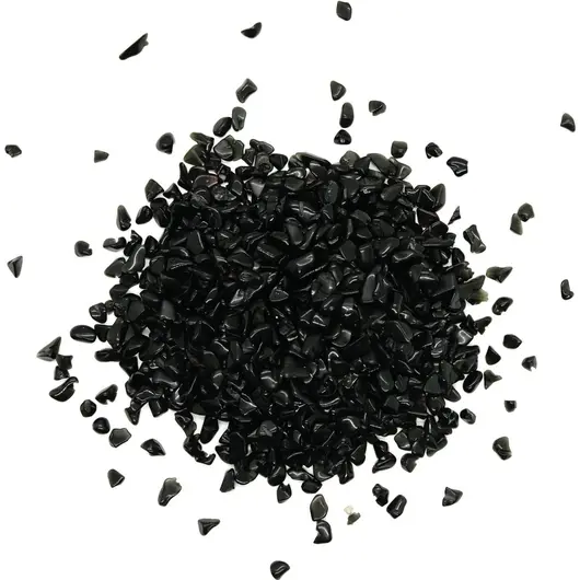 Sticla cu cristale naturale de obsidian, medie - 8cm