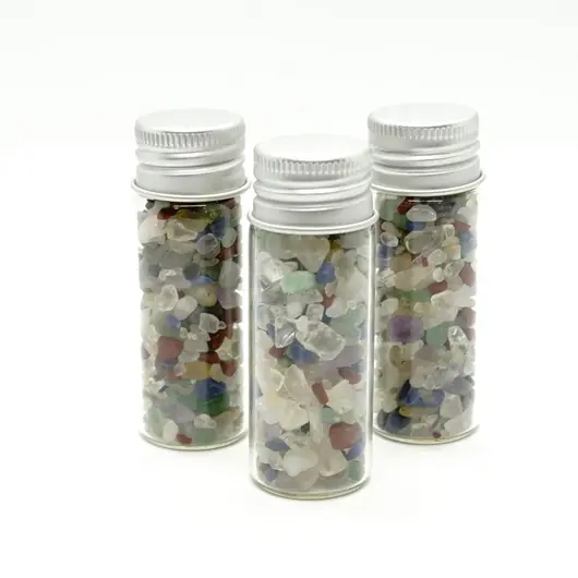 Sticla cu cristale naturale mix, mica - 6cm, model 1