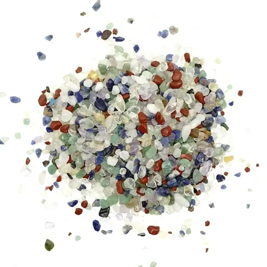 Sticla cu cristale naturale mix, mica - 6cm, model 1