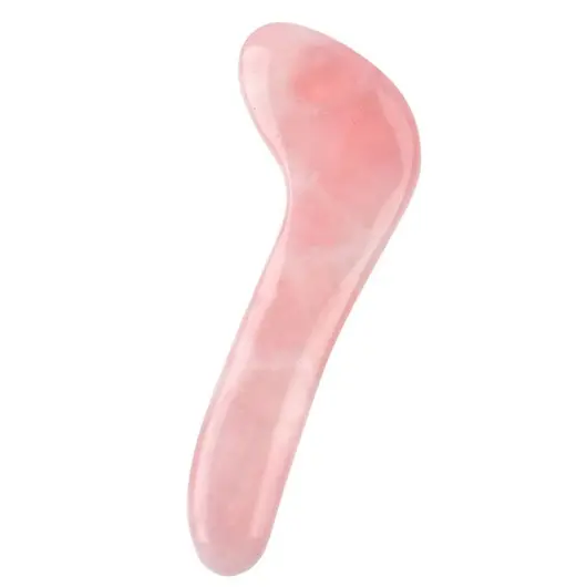 Piatra Gua Sha din Cuart roz pentru masaj - 11,2cm, model 10
