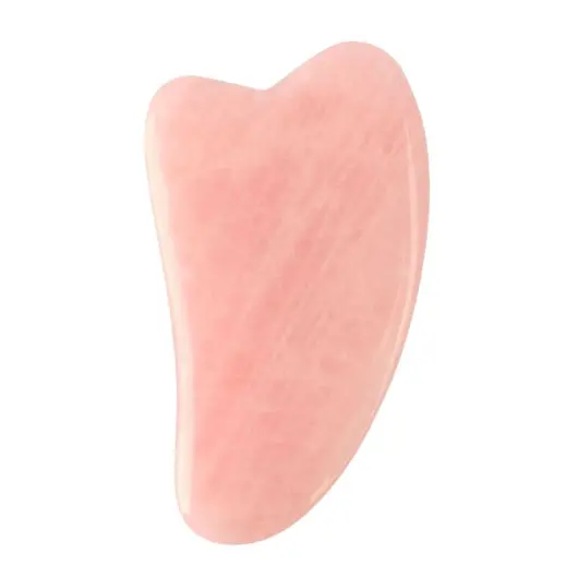 Piatra Gua Sha din Cuart roz pentru masaj - 9,8cm, model 4