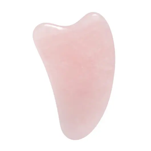 Piatra Gua Sha din Cuart roz pentru masaj - 9,8cm, model 4