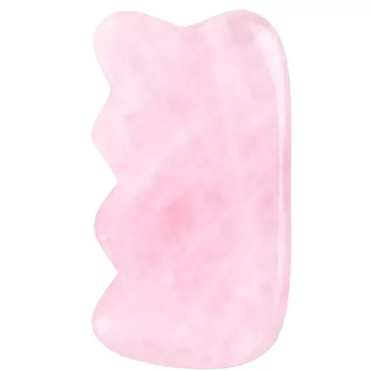 Piatra Gua Sha din Cuart roz pentru masaj - 9cm, model 6