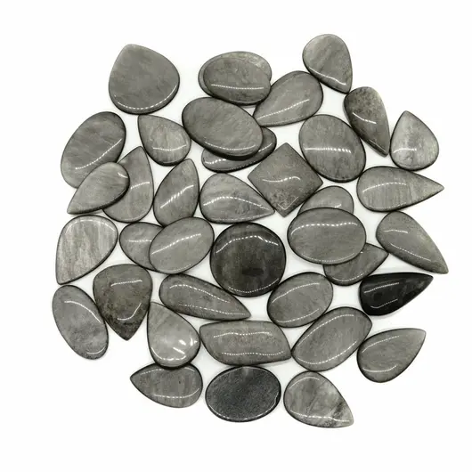 Cabochoane din Obsidian argintiu - 4 lei/g
