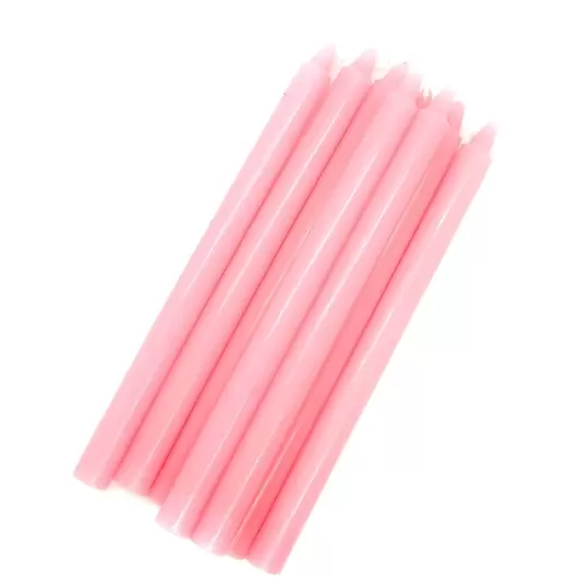 Set 8 lumanari colorate Roz, mari - 20x1,5cm