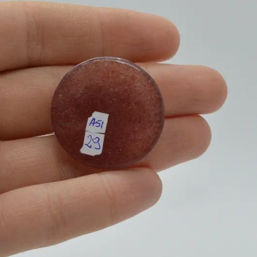 Cabochon aventurin rosu 30x30x6mm A51