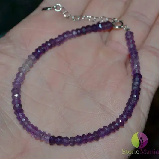 Bratara ametist bicolor discuri 4mm si argint 925
