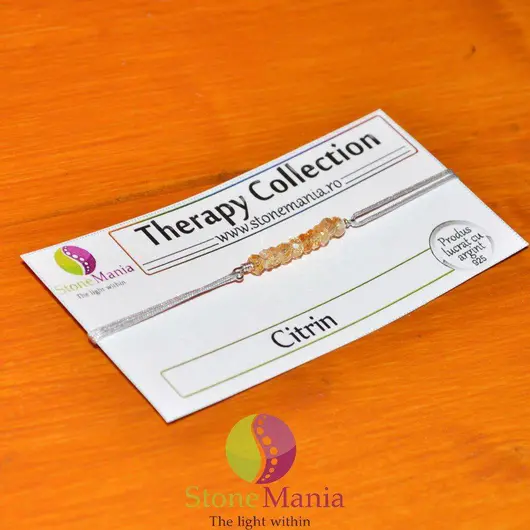 Bratara Therapy citrin discuri mici si argint 925