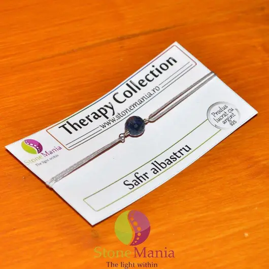 Bratara Therapy safir sfera 8mm si argint 925