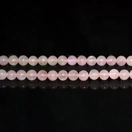 Colier cuart roz sfere 6mm