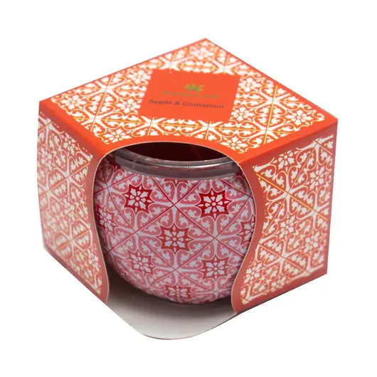 Lumanare pahar in cutie mar si scortisoara, Aromaland, 240g