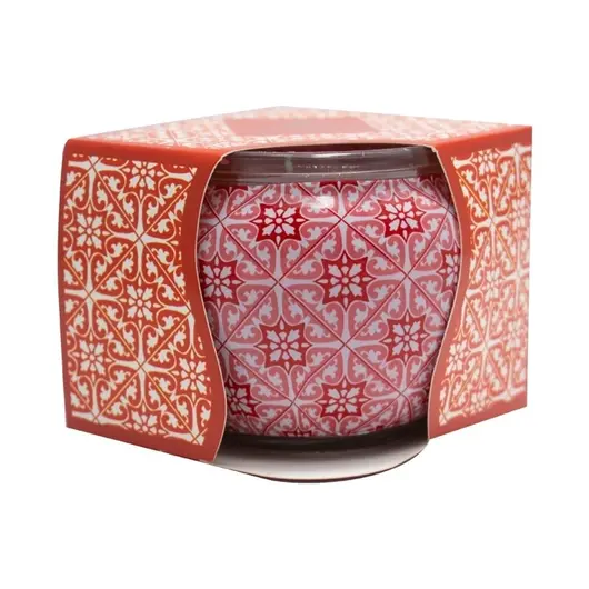 Lumanare pahar in cutie mar si scortisoara, Aromaland, 240g