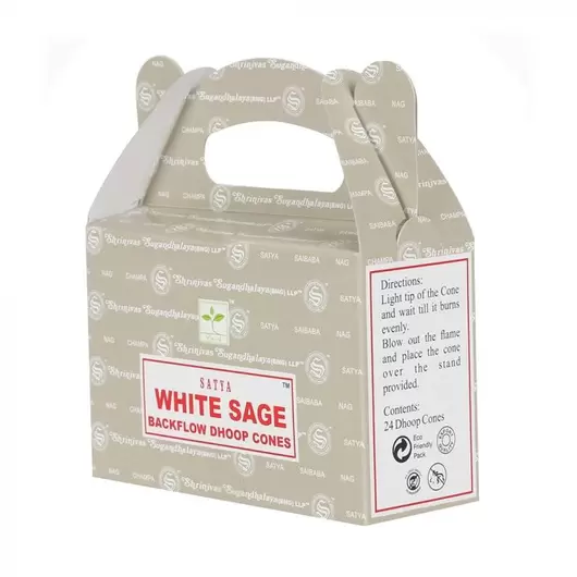 Conuri parfumate backflow Satya - White Sage, 24 buc