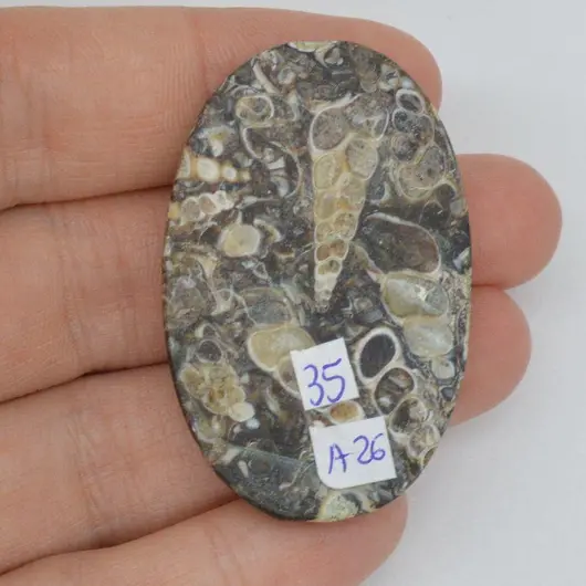 Cabochon agat turitela 44x28x6mm A26, imagine 2