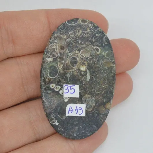 Cabochon agat turitela 46x29x6mm A49, imagine 2