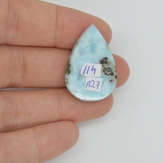 Cabochon larimar 29x20x6mm A27, imagine 2