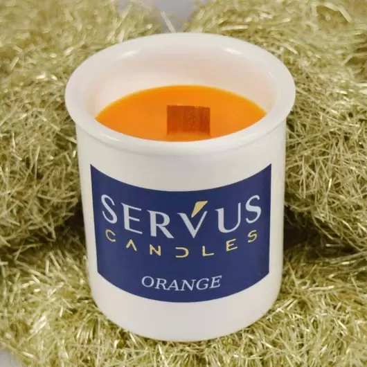 Lumanare Parfumata in pahar Orange cu fitil din lemn, Servus, imagine 2