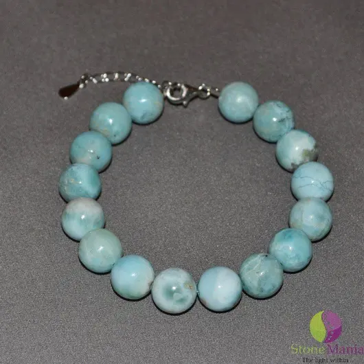 Bratara larimar sfere 10mm si argint 925