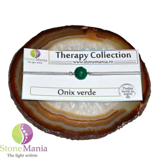 Bratara Therapy onix verde banut si argint 925