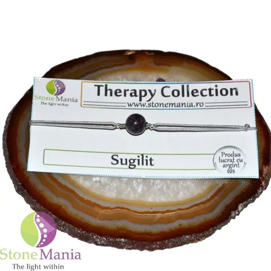 Bratara Therapy sugilit sfera 8mm si argint 925